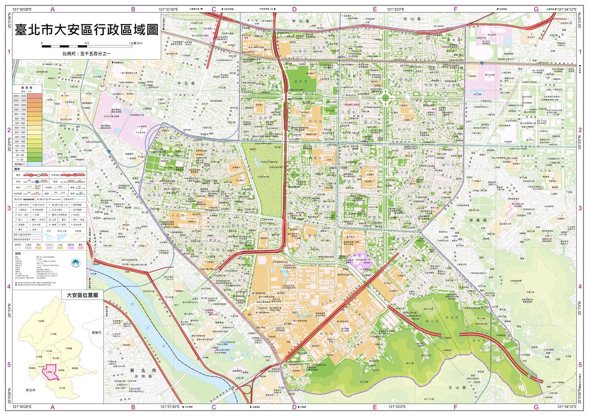 台湾省“地区”台北市(区、县级)行政区划超详细全要素地理地图 - 哔哩哔哩