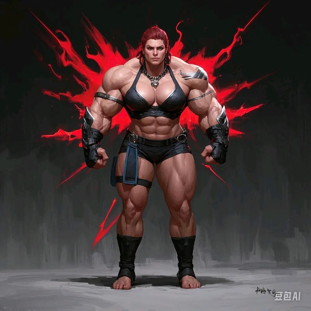 ai生成画(肌肉女)