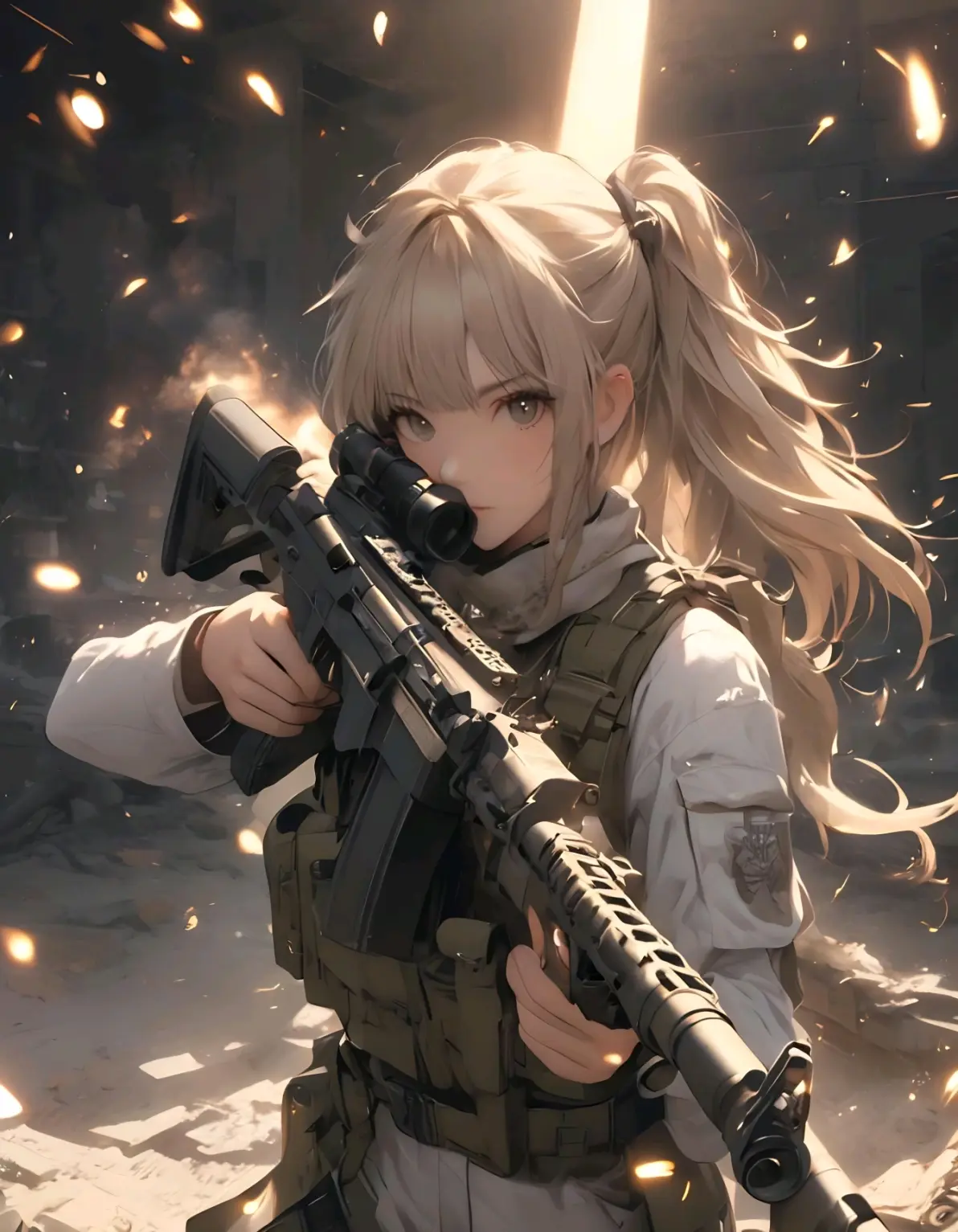 ai绘画,ai画的少女与枪械(动漫风格).2024年7月23日