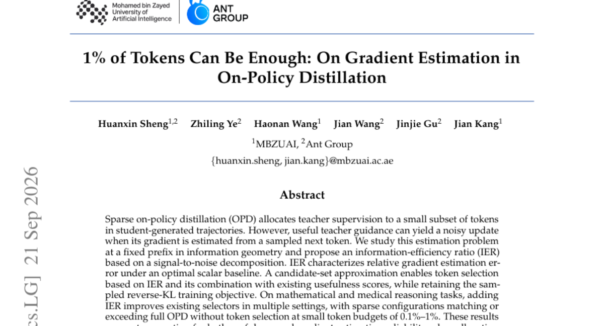 1%的Token够用了：大模型蒸馏中一个被忽略的问题