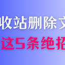恢复电脑回收站删除的文件要怎么做？马上掌握这5条绝招
