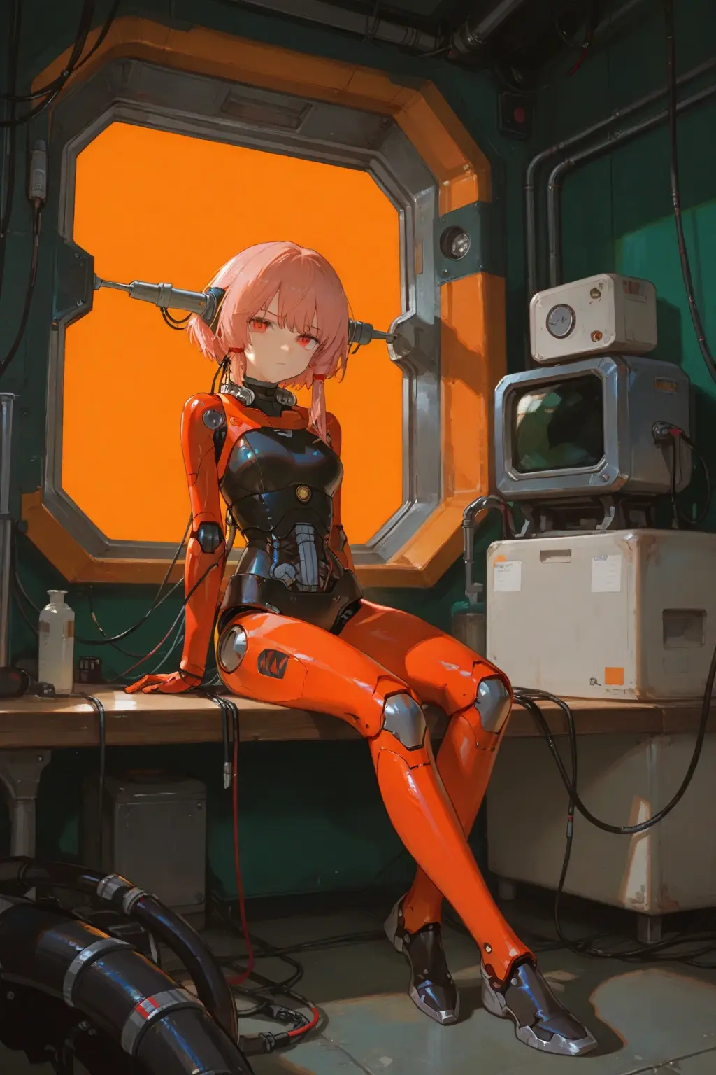 分享一组刚刚做的ai机械少女图