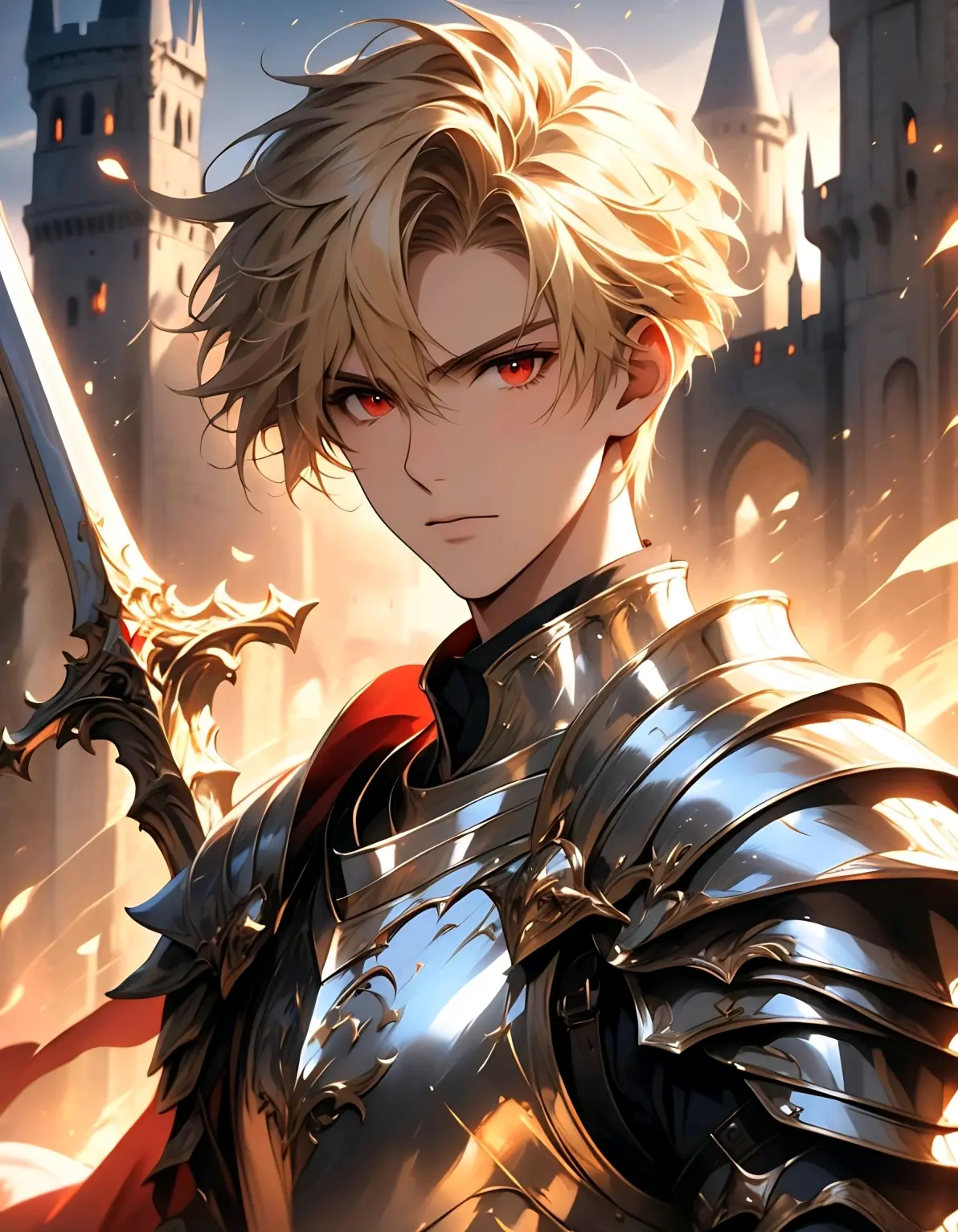 ai绘画,ai画的金发红眼男子.2025年5月12日