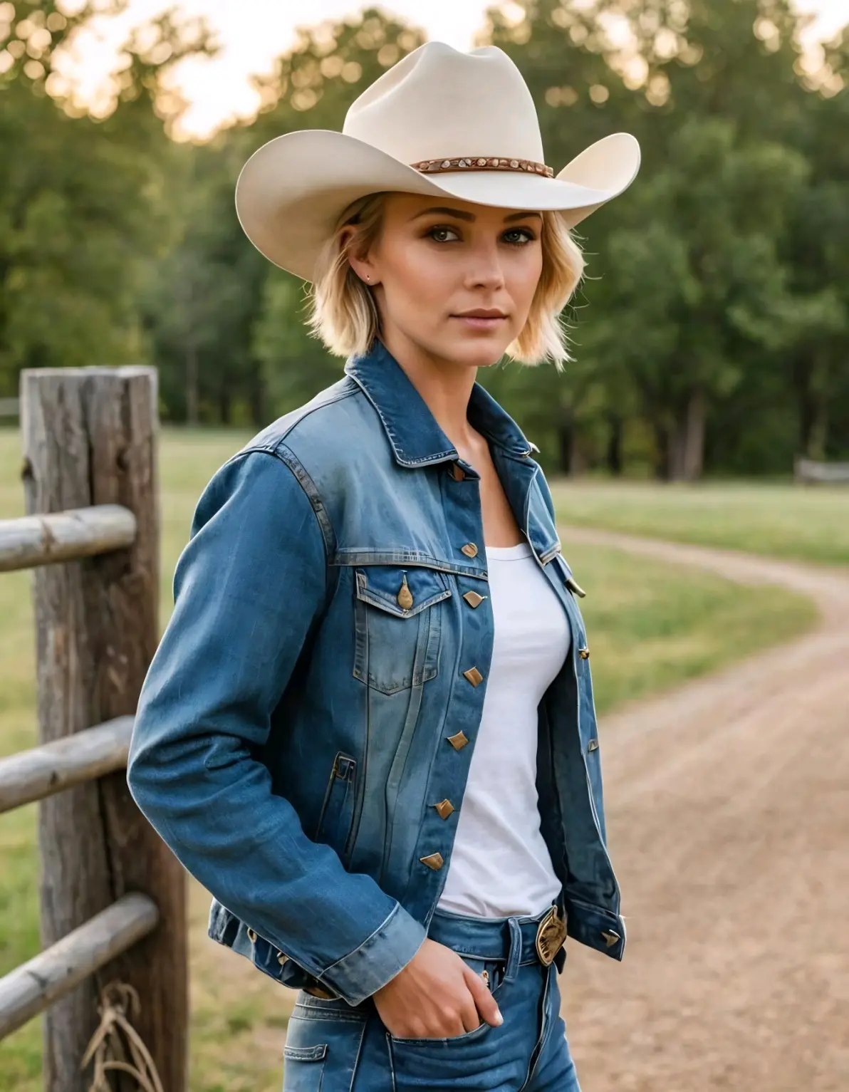 ai绘画,ai画的西部牛仔打扮的女人.2024年5月17日