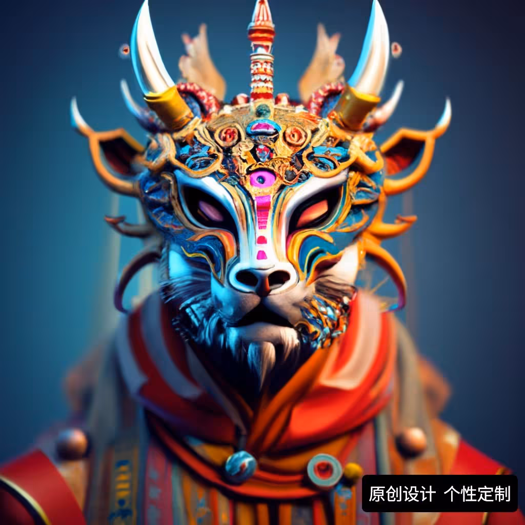 原创山海经神兽面具系列,霸下面具.
