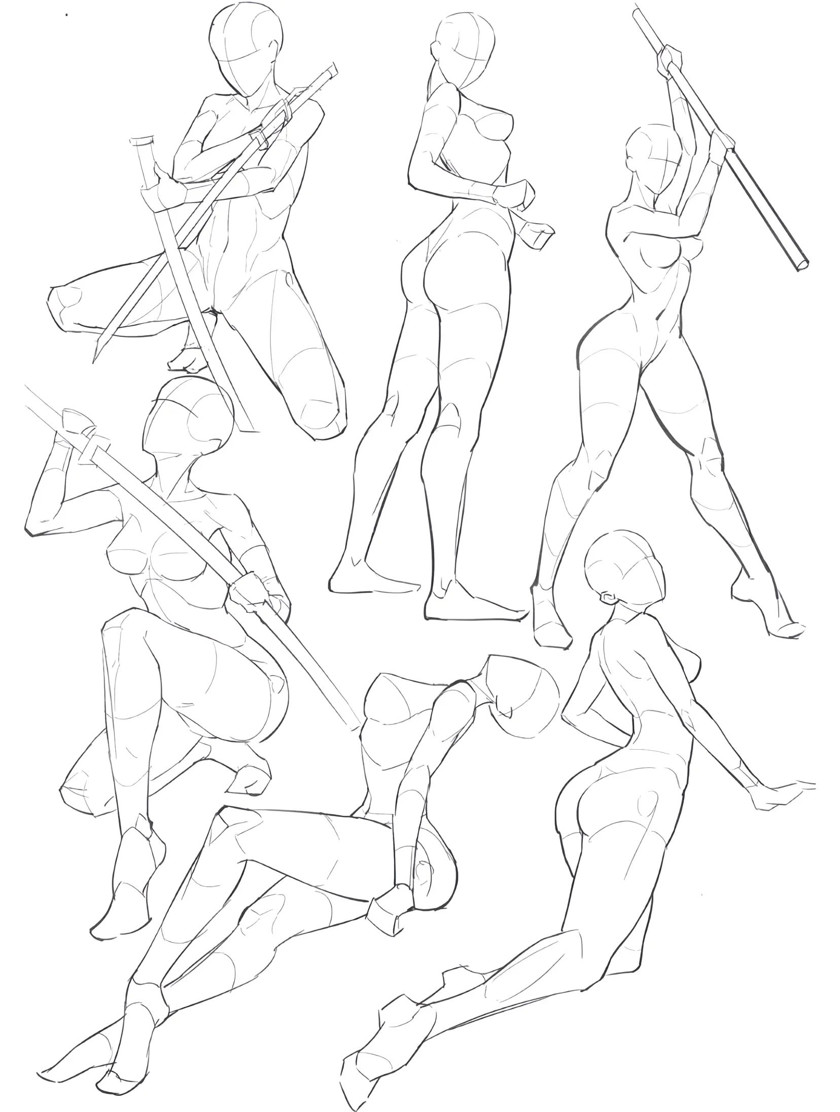 n多种人体动态线稿参考