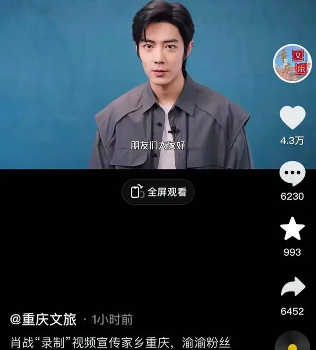 肖战成为重庆文旅"形象代言人",录制视频助力家乡重庆旅游宣传