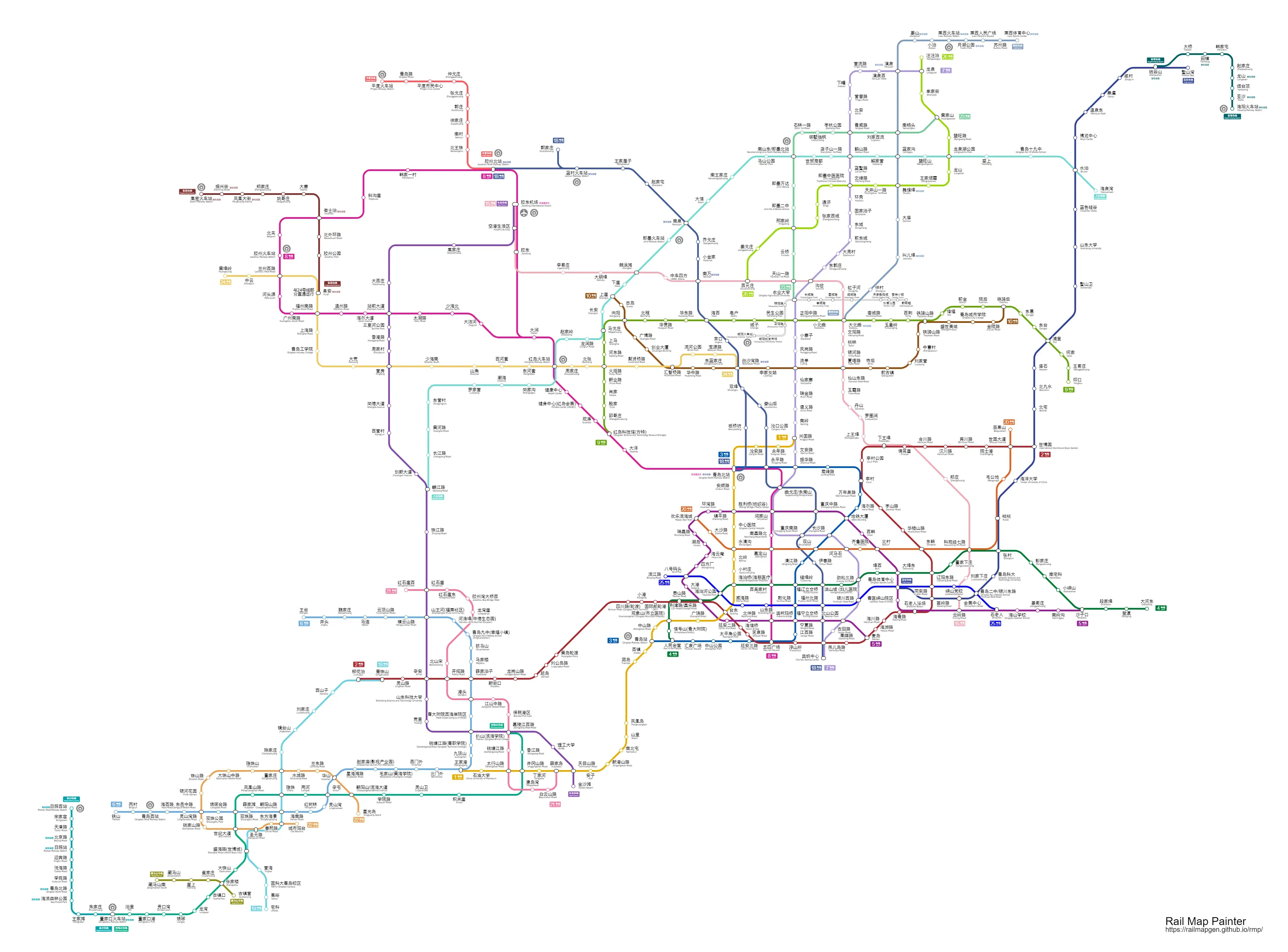 青岛地铁完整规划图图片