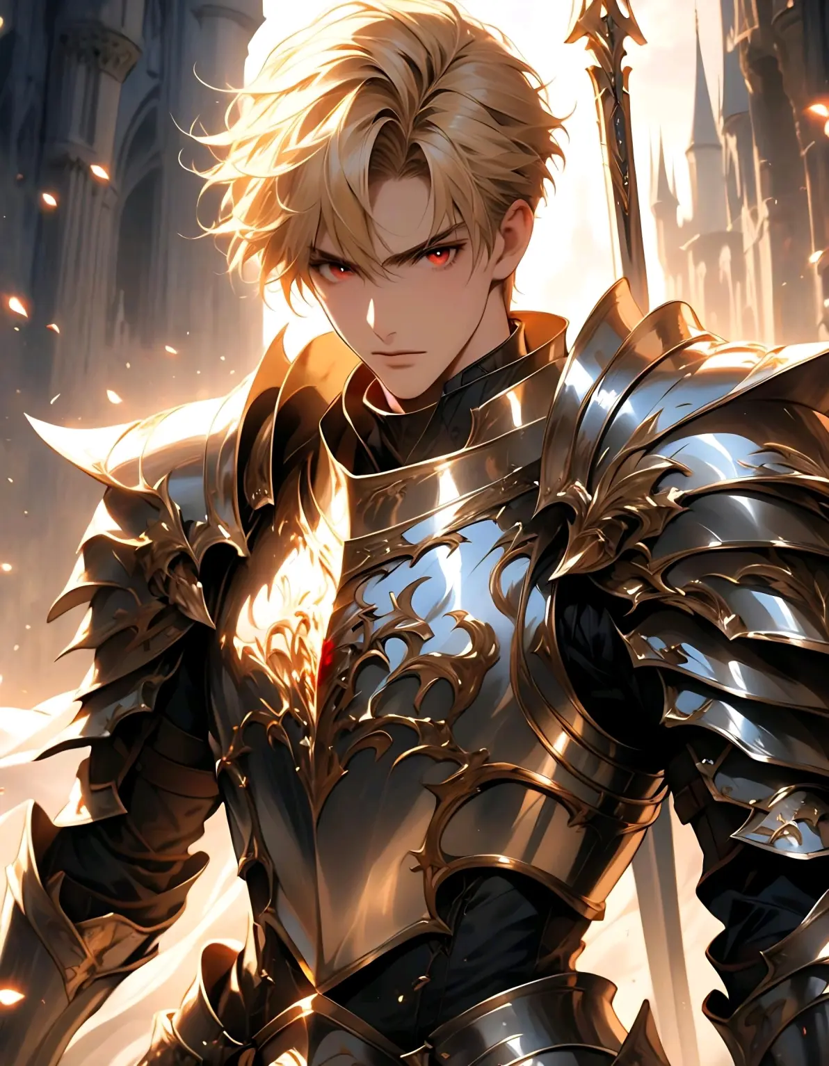 ai绘画,ai画的金发红眼男子.2025年5月12日