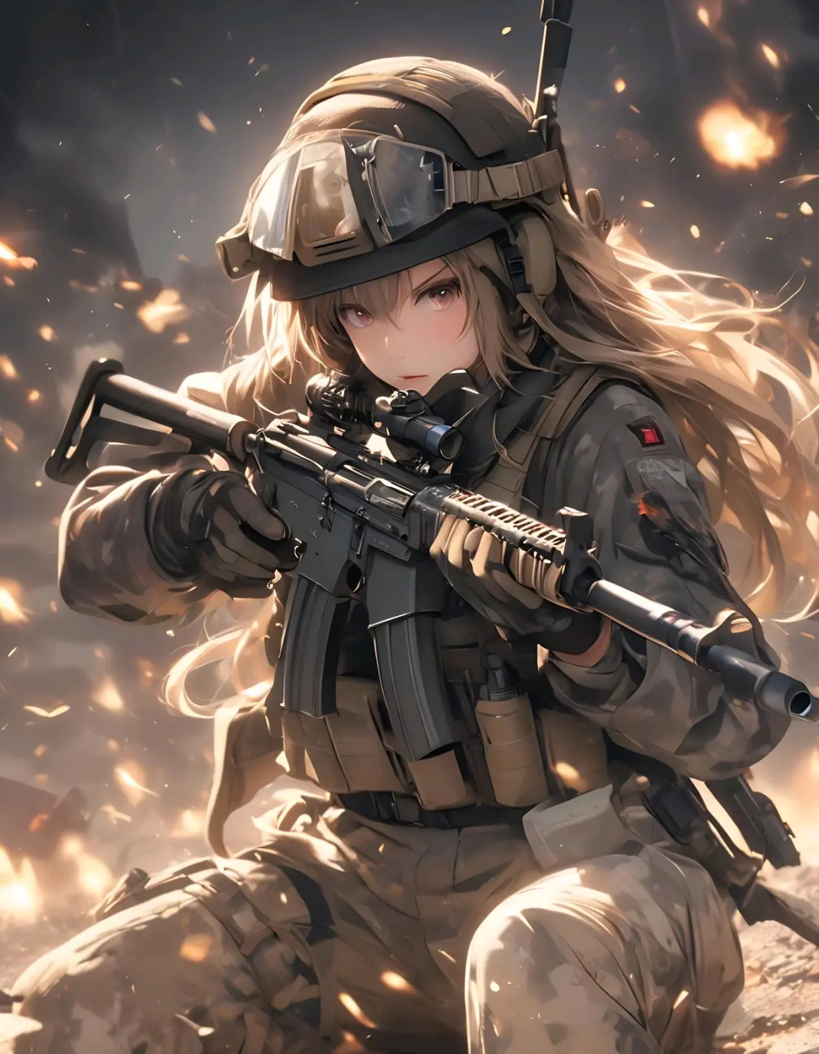 ai绘画,ai画的少女与枪械(动漫风格).2024年7月23日