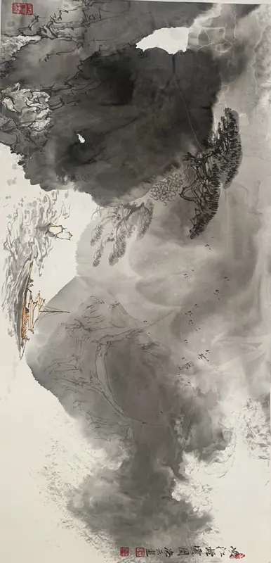 欣赏画家凌云的画作,感受诗意和禅意,让心灵得到净化和升华 - 哔哩