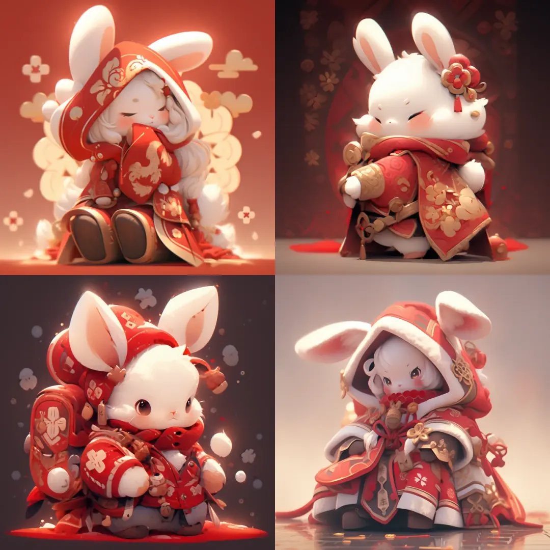 ai绘画: 十二生肖ip款3d盲盒系列(一)