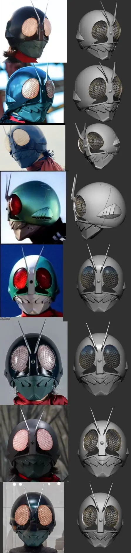 做了个新假面骑士1号头盔模型