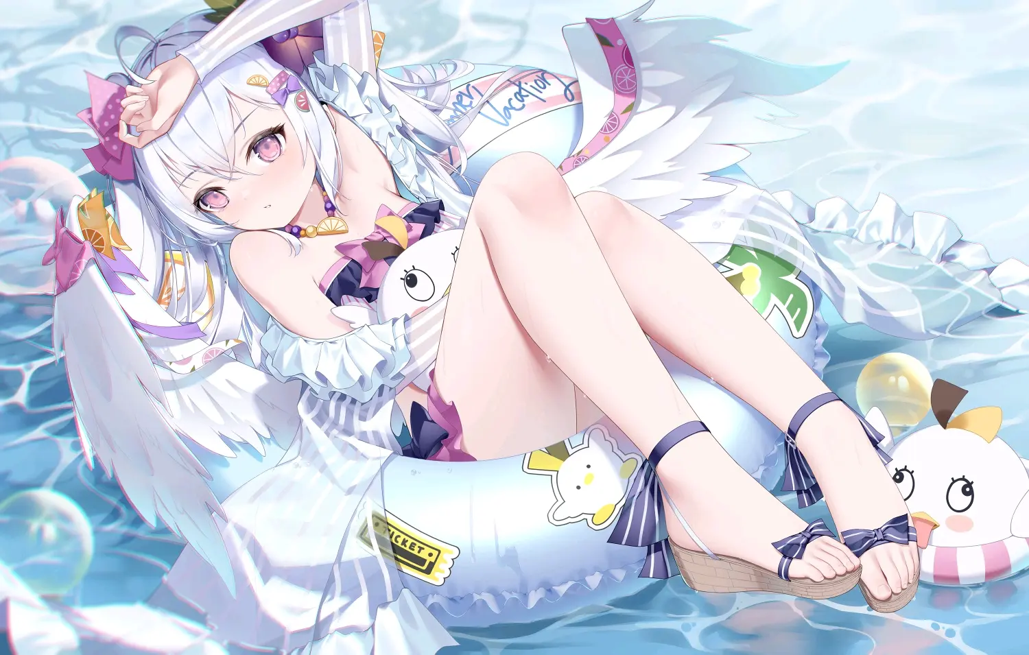 漂来漂去好放松♪ - 游泳圈插画特辑