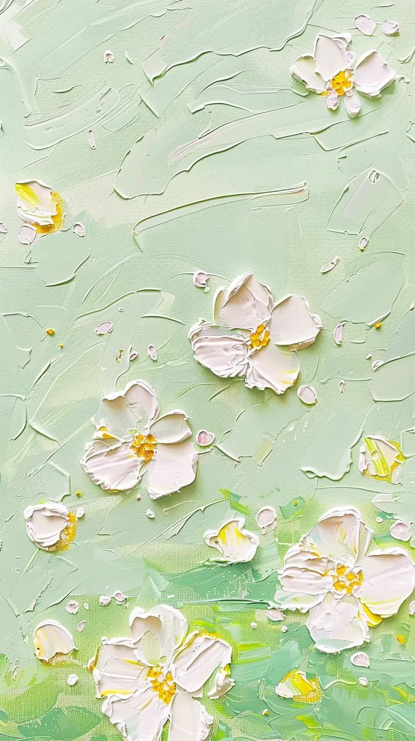 蓝绿色小清新油画背景图