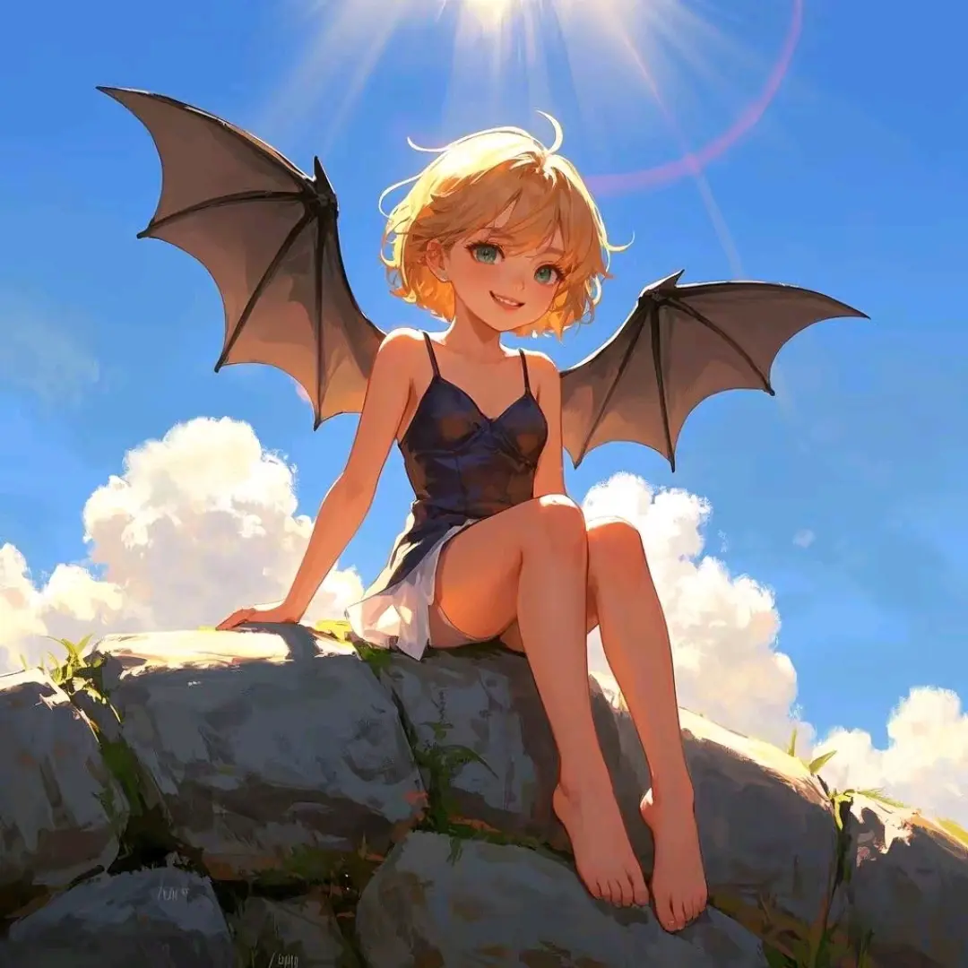 ai生成画(蝙蝠少女)