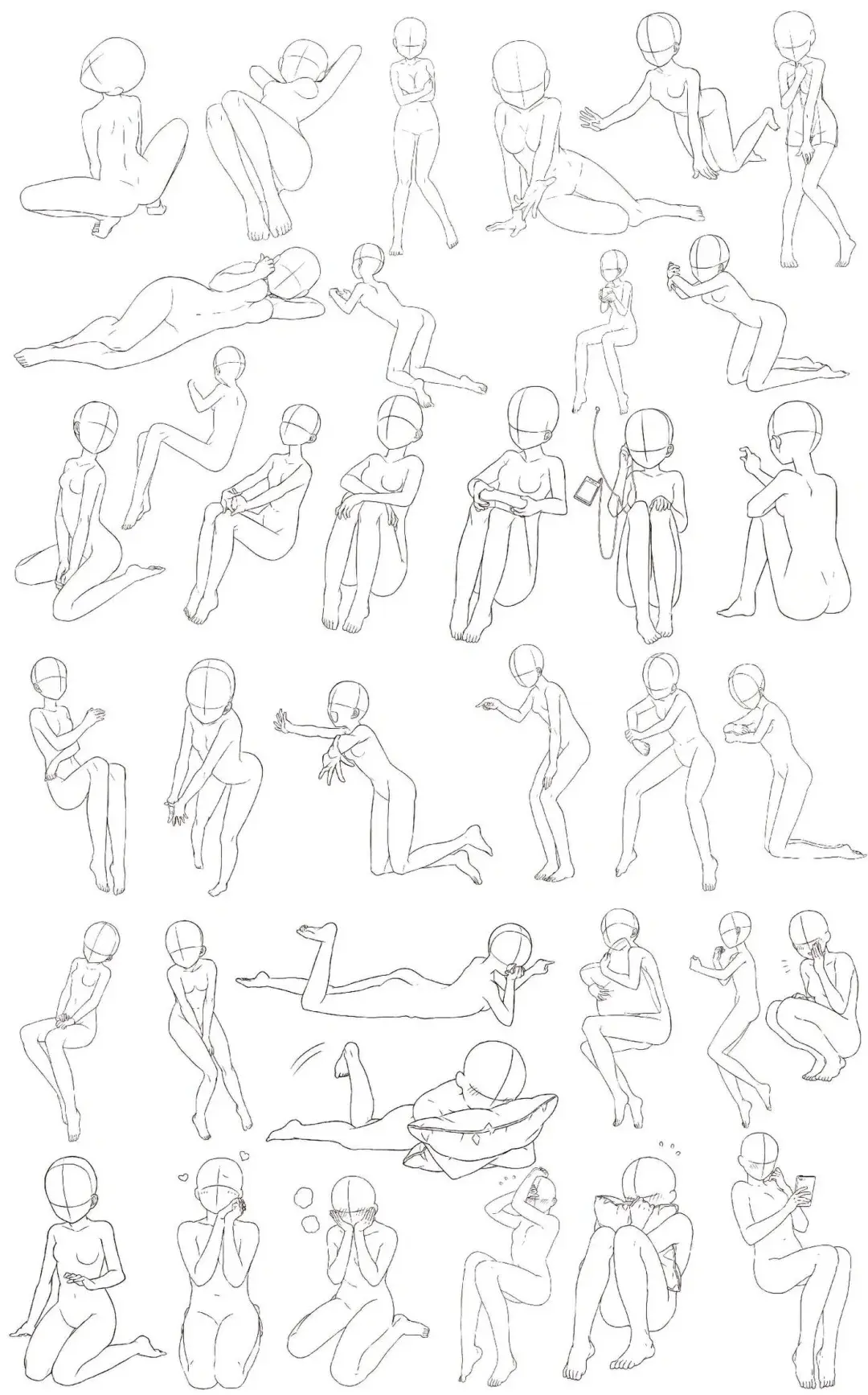 画坐姿很奇怪盘点四个新手常见人体误区和正确坐姿画法素材分享