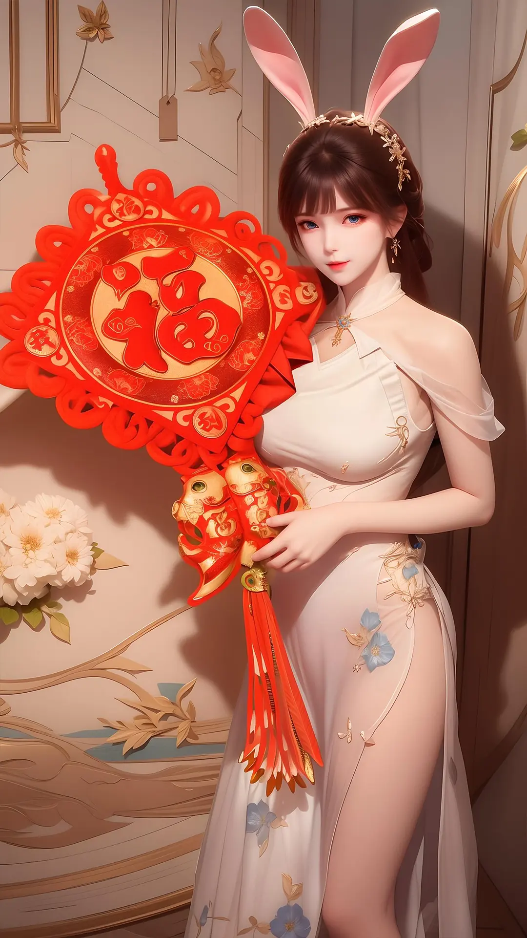 《斗罗大陆》国漫女神ai高清手机壁纸:小舞祝大家新年快乐