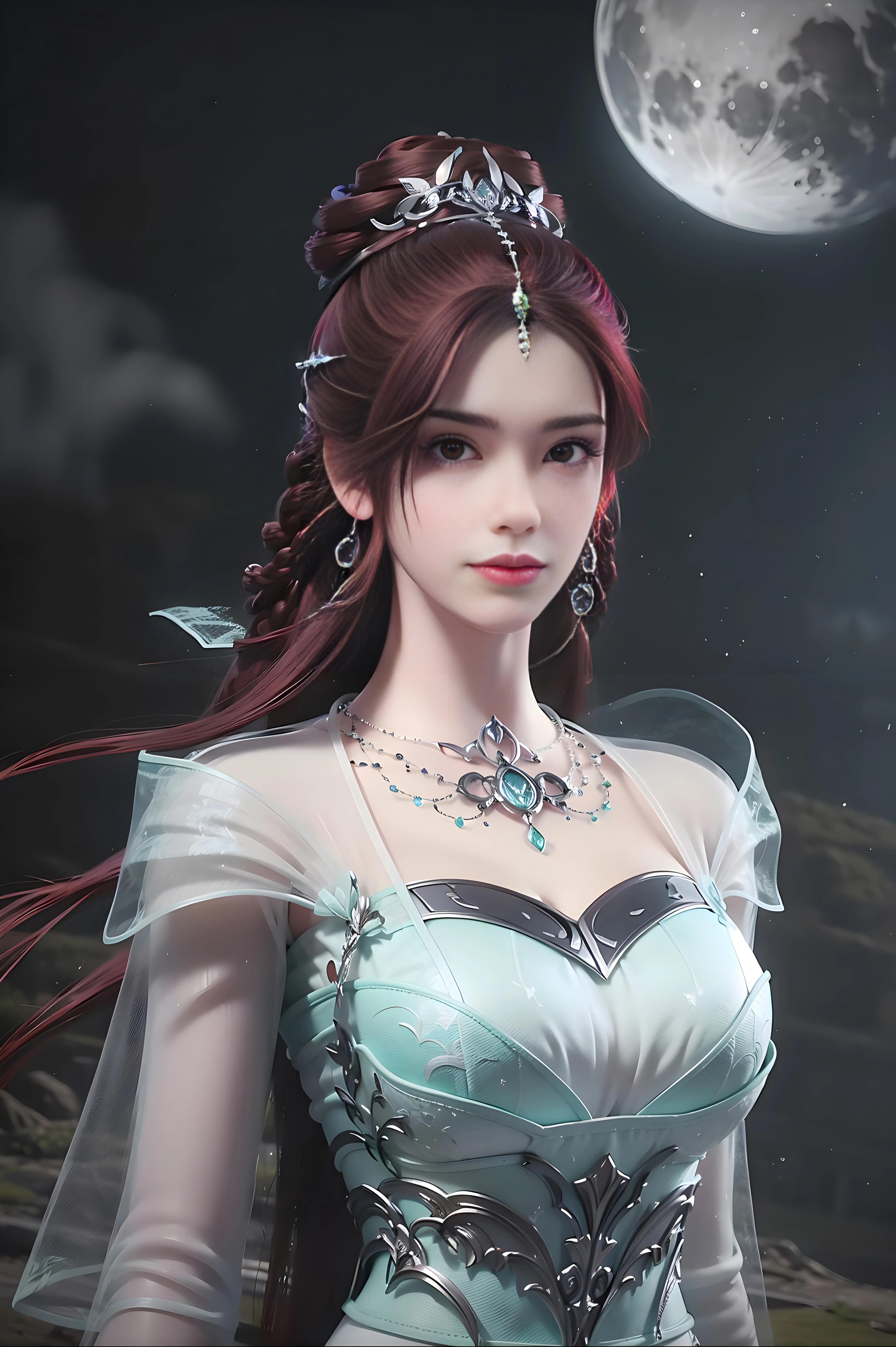 国漫女神ai高清手机壁纸:神印王座圣采儿,完美世界叶倾仙