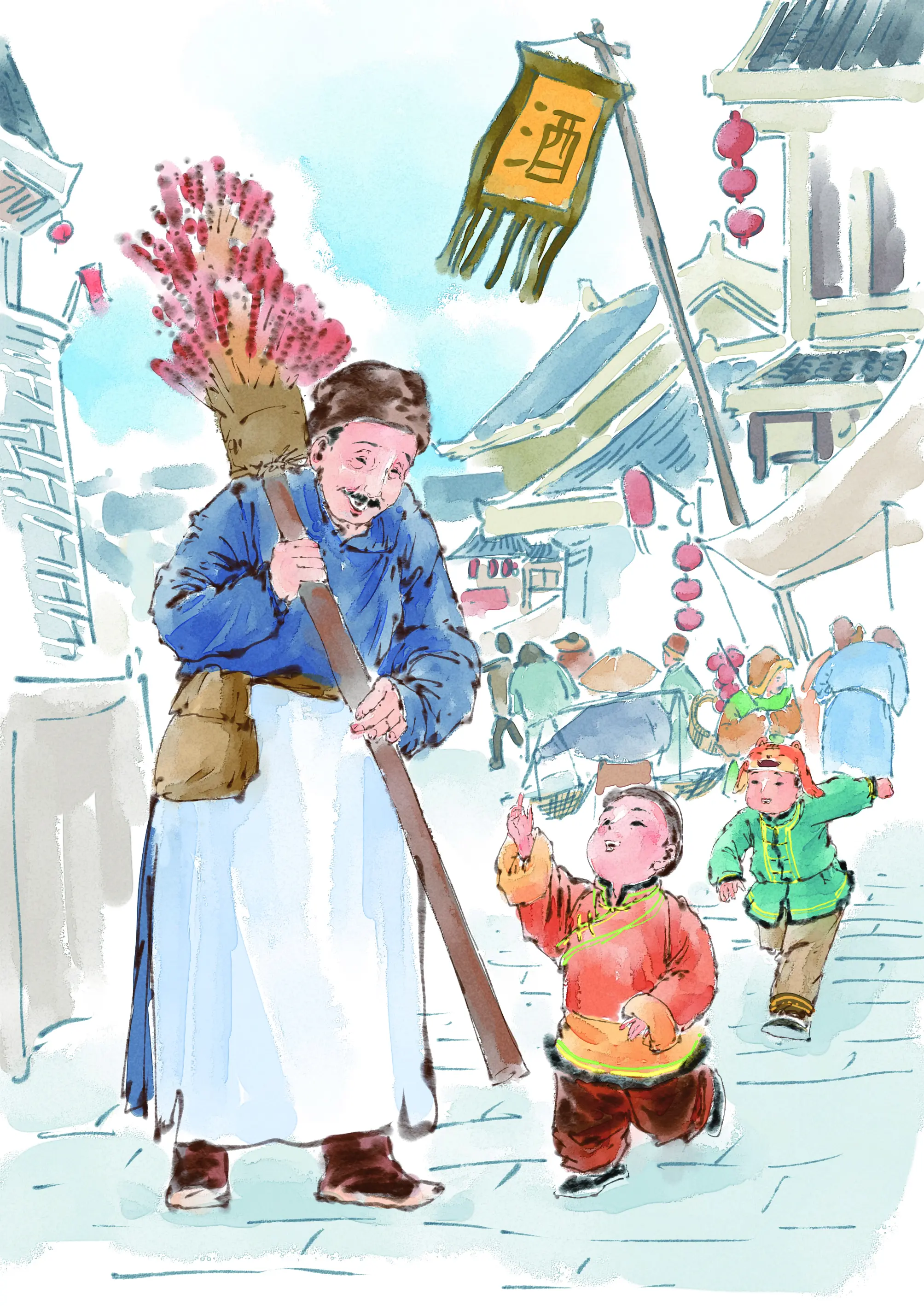 水墨风中国传统文化插画