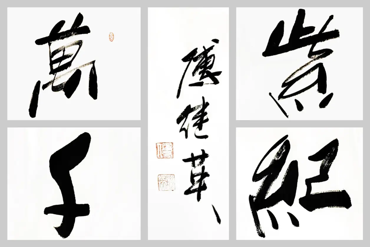 傅继英经典书法作品《万紫千红》生命的繁荣与美好 - 哔哩哔哩