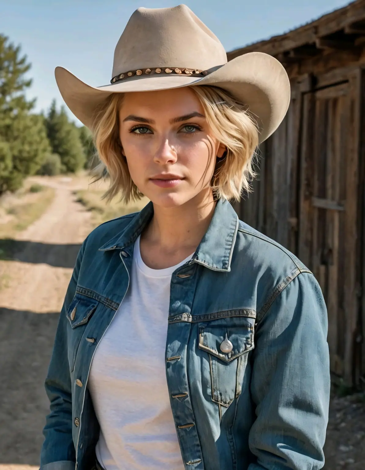 ai绘画,ai画的西部牛仔打扮的女人.2024年5月17日