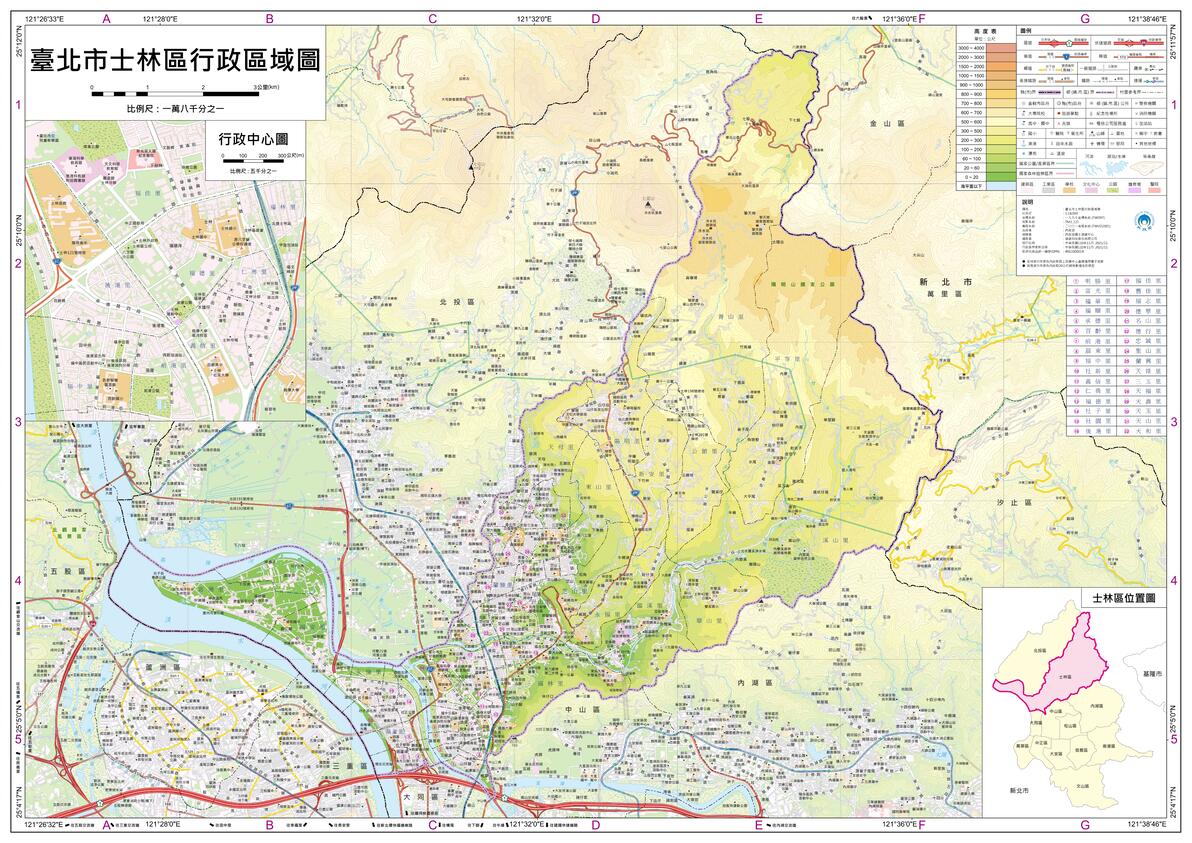 台湾省“地区”台北市(区、县级)行政区划超详细全要素地理地图 - 哔哩哔哩