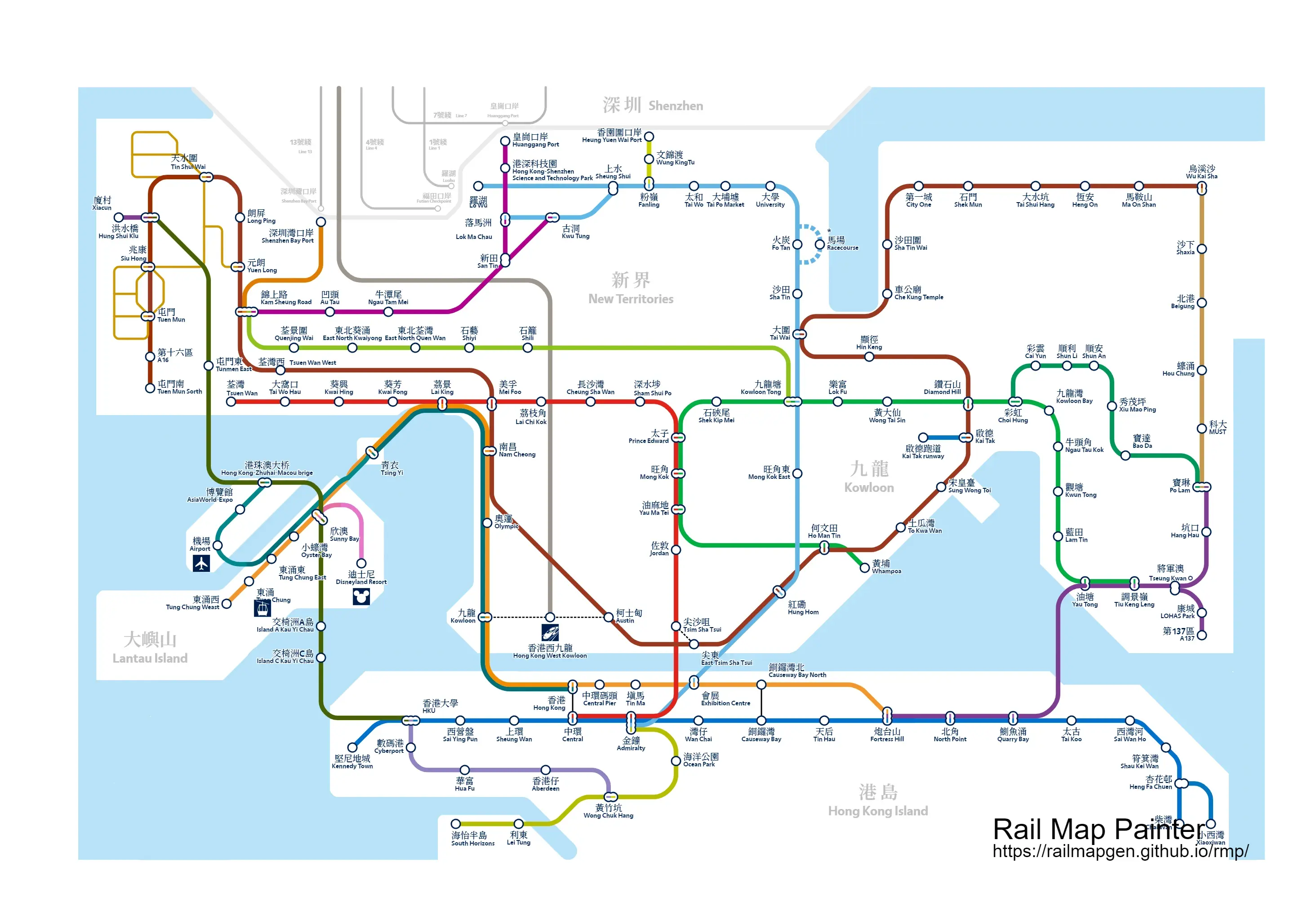 港铁2095年远期规划线路图预告
