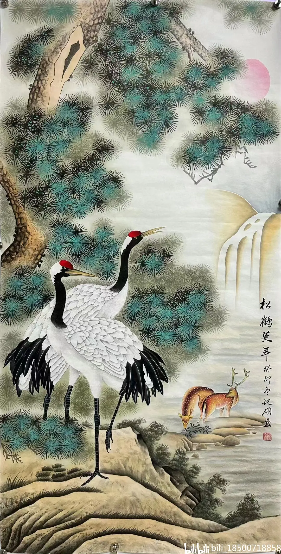 实力派工笔画家胡记领老师作品欣赏 松鹤延年系列作品