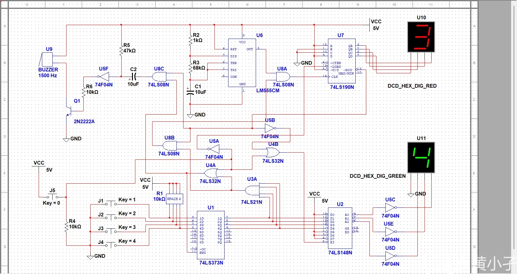 四路抢答器，四路抢答器实验报告
