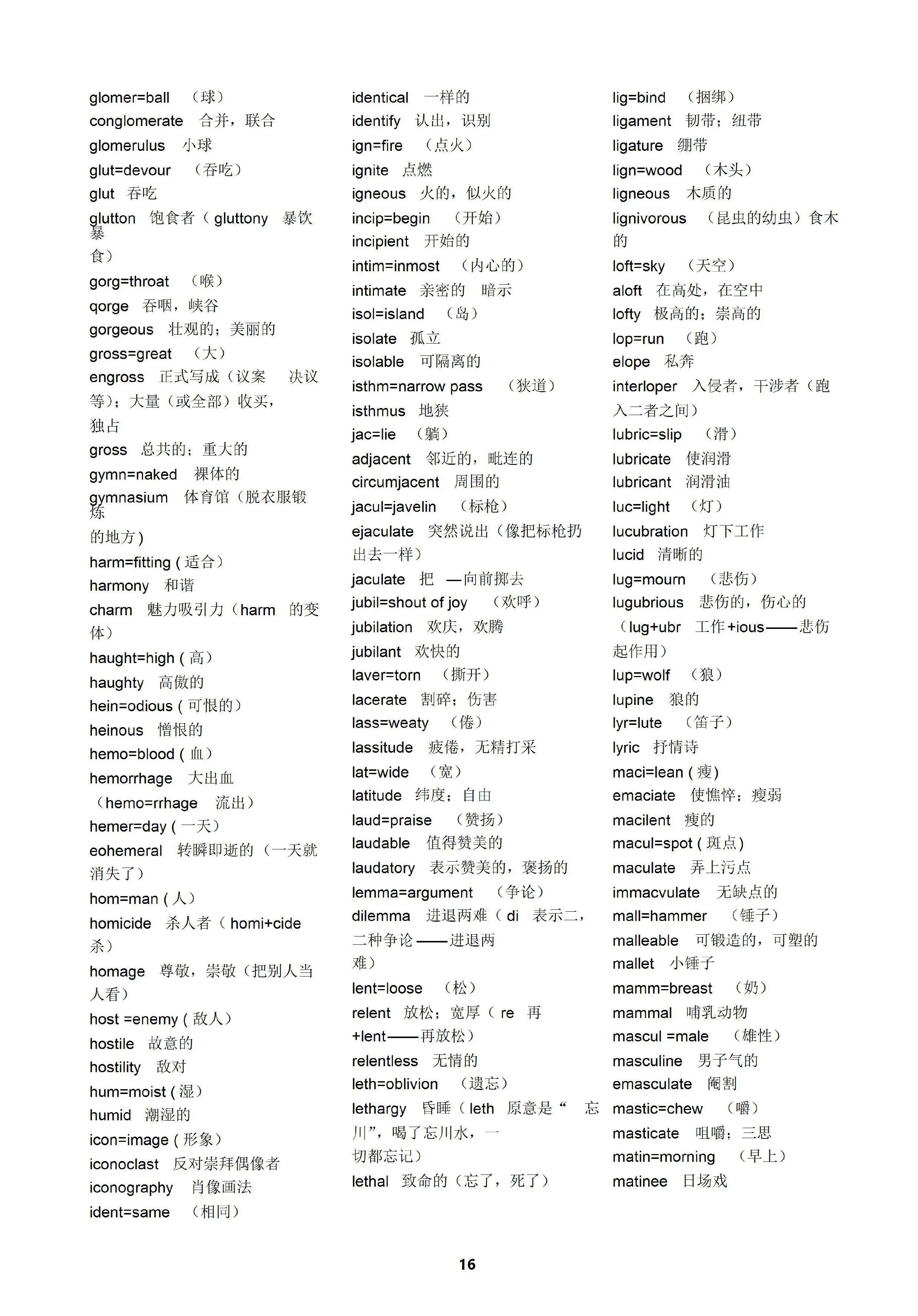 英语常见252个词根词缀图片