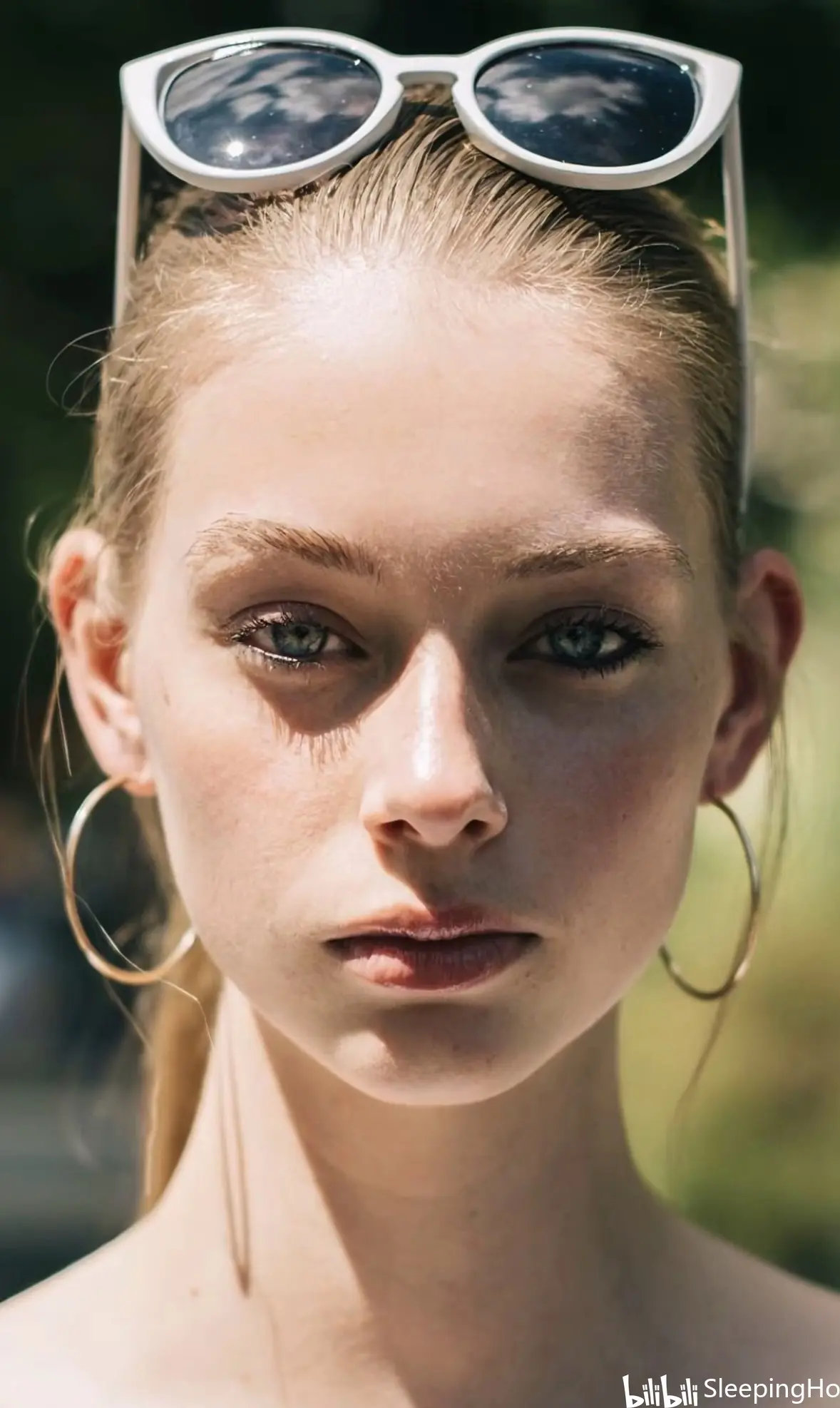 正面人脸手绘素材原色黑白