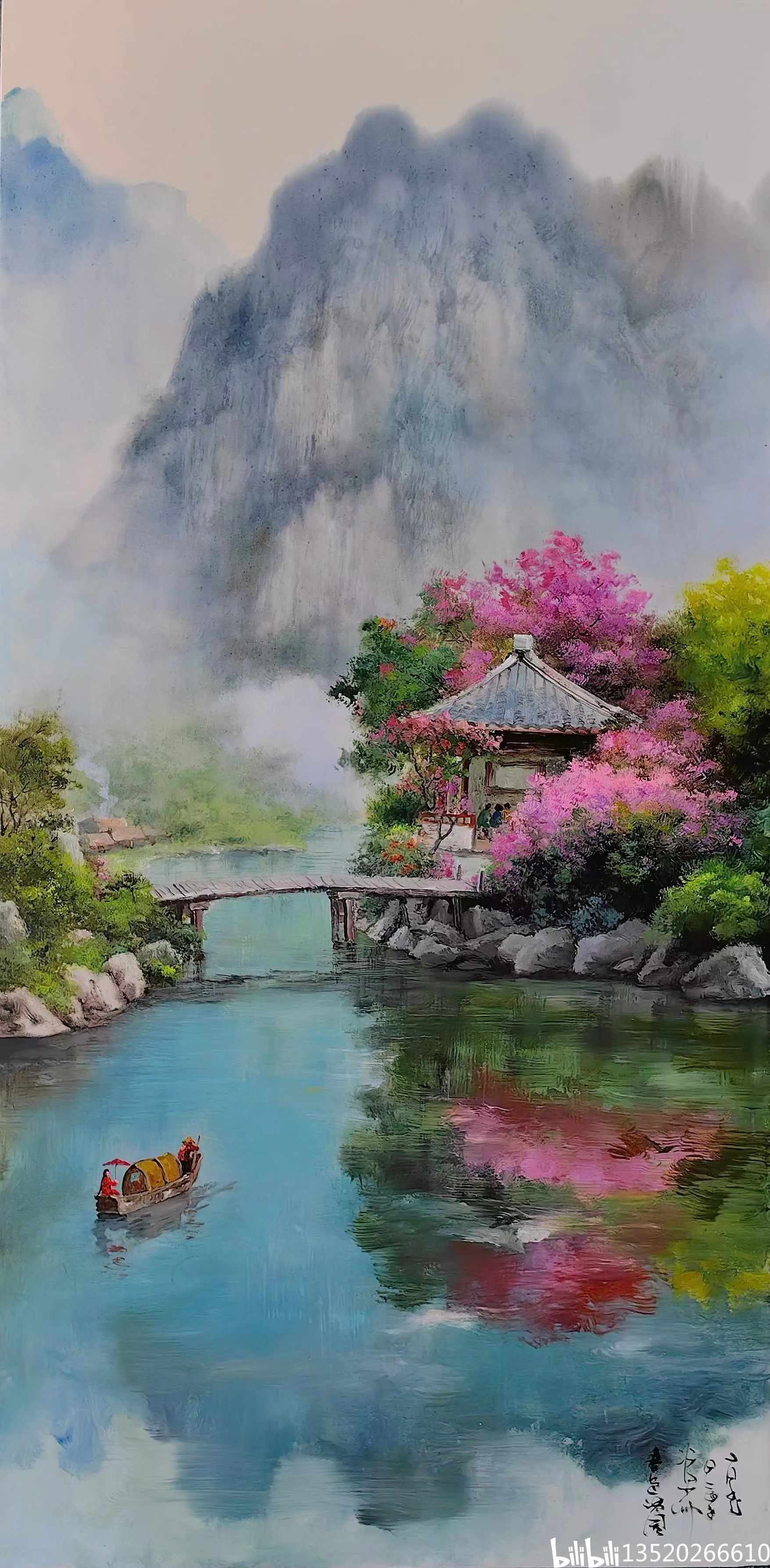 画家冯少帅老师油画作品欣赏支持定制八平尺山水画赏析