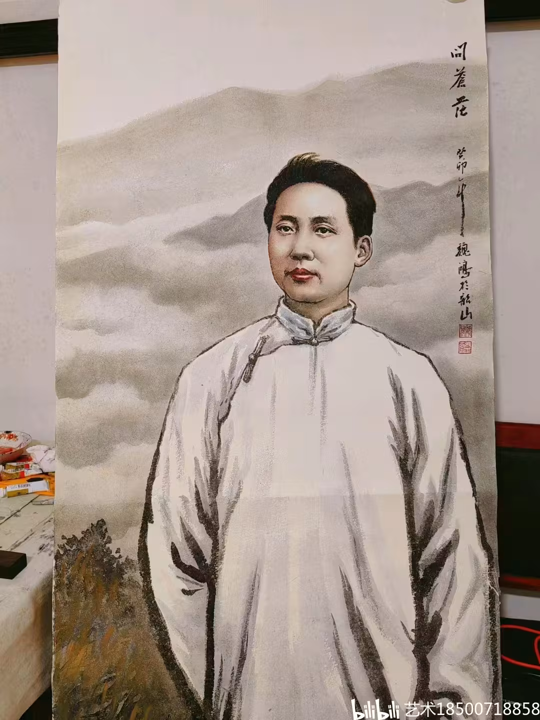 著名肖像画家魏鸿老师人物画作品欣赏《问苍茫》