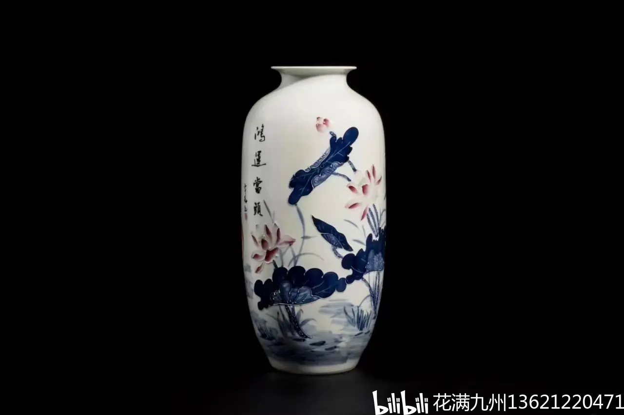 福满天下陶瓷对瓶 宁勤征大师作品 紫气东亚 鸿运当头景德镇瓷器