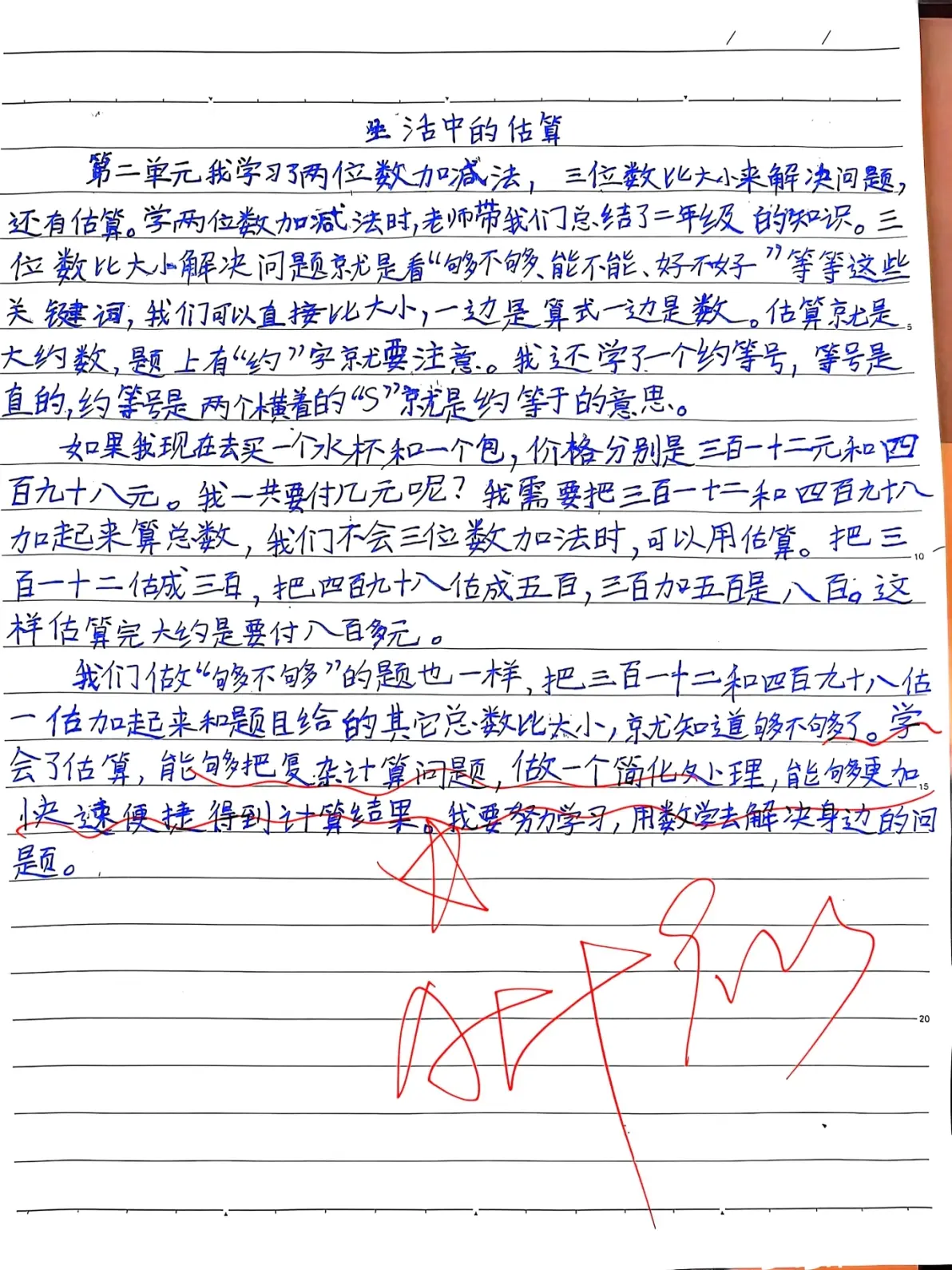 三年级上册数学日记范文积累