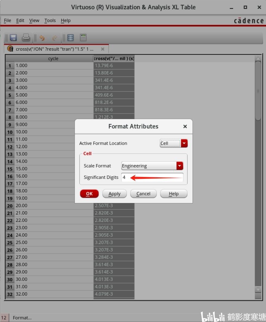 Virtuoso calculator table cadence ic 618 