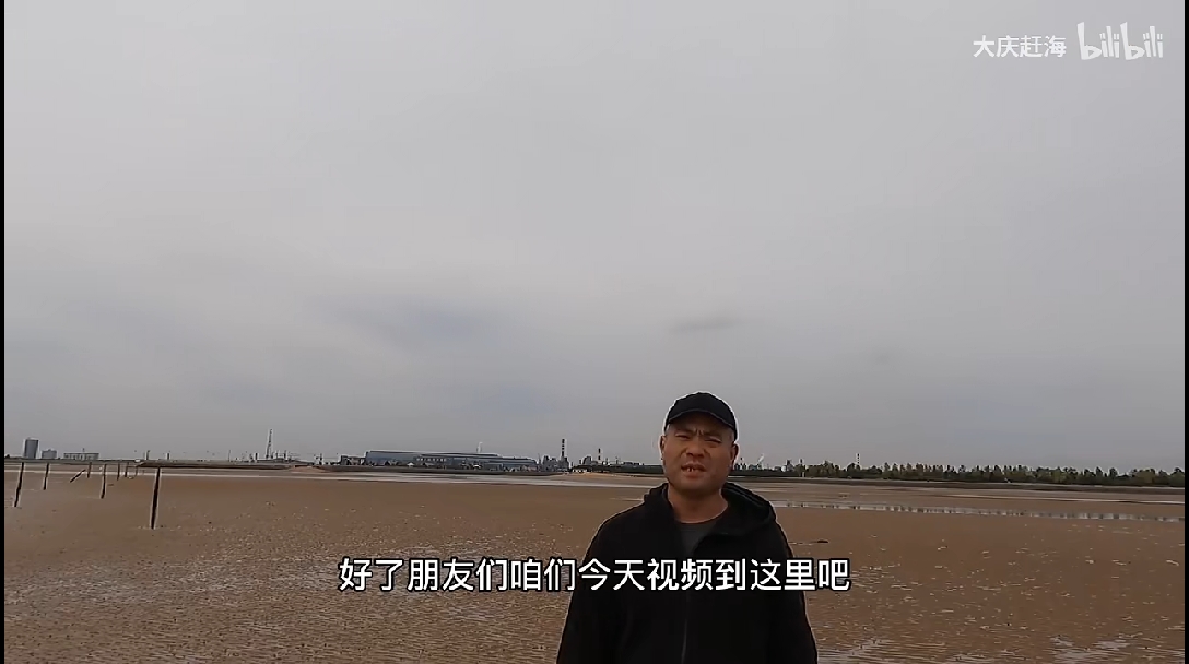 大庆赶海,退潮后发现好像结了冰一样的大海参,还有大个河豚 - 哔哩