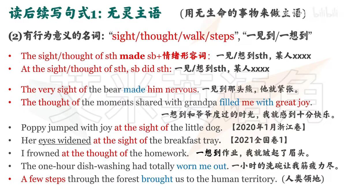 【读后续写】第06期:10大语法句式(上): 无灵主语、比喻,高分地道表达·范文 - 哔哩哔哩