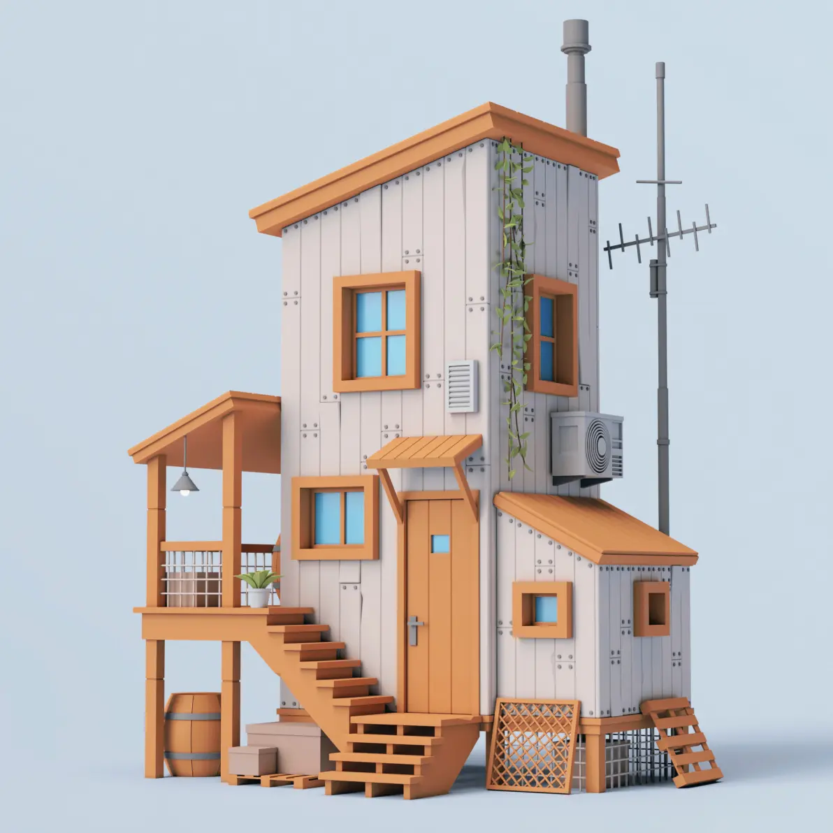 3dmax卡通小房子场景模型制作,0基础布线技巧,新手必学的基础案例 !