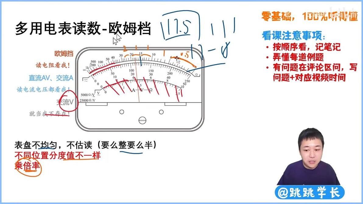 【高中物理必修3系统课】61.多用电表-步骤和读数 - 哔哩哔哩