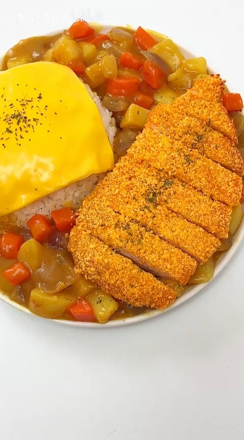 芝士咖喱鸡排饭?好吃到舔盘60 - 哔哩哔哩