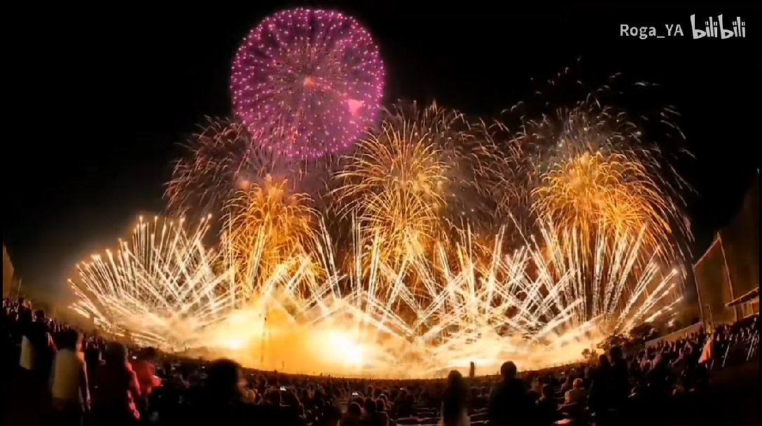 1300:44紫色的烟花瀑布13灯火万家,人间烟火气9999.