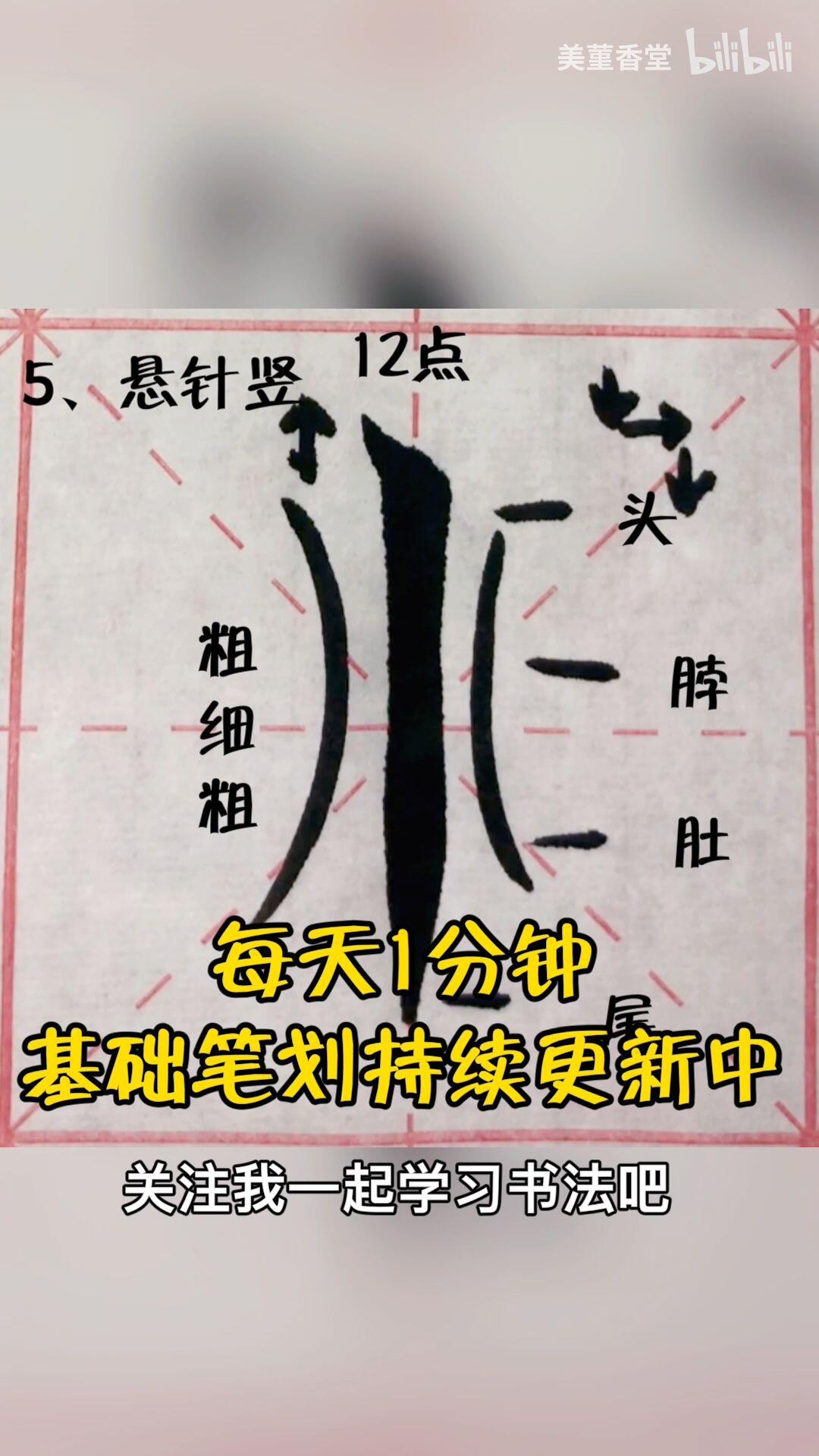 49个基础笔画合集|零基础小白学书法入门教程 自学毛笔字技法楷书49个基础笔画的 - 哔哩哔哩