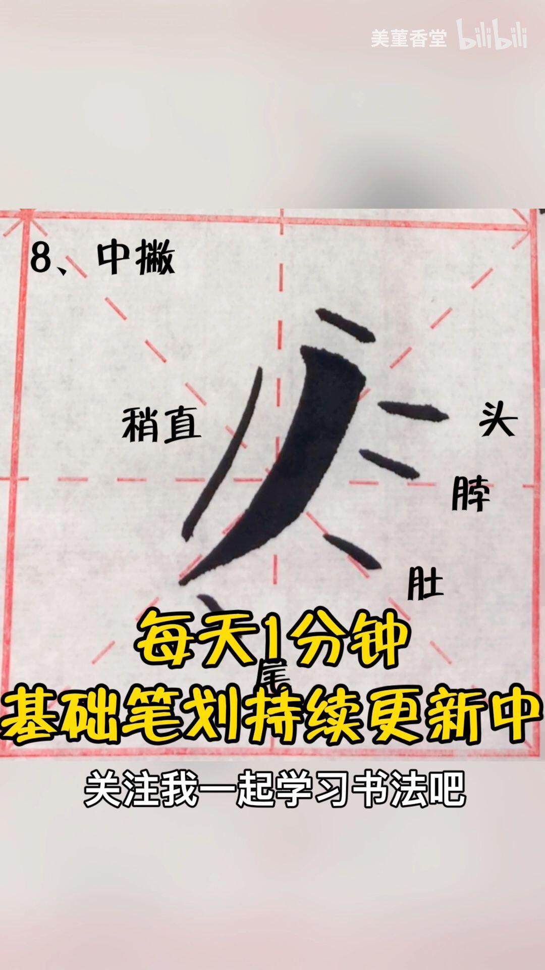 49个基础笔画合集|零基础小白学书法入门教程 自学毛笔字技法楷书49个基础笔画的 - 哔哩哔哩