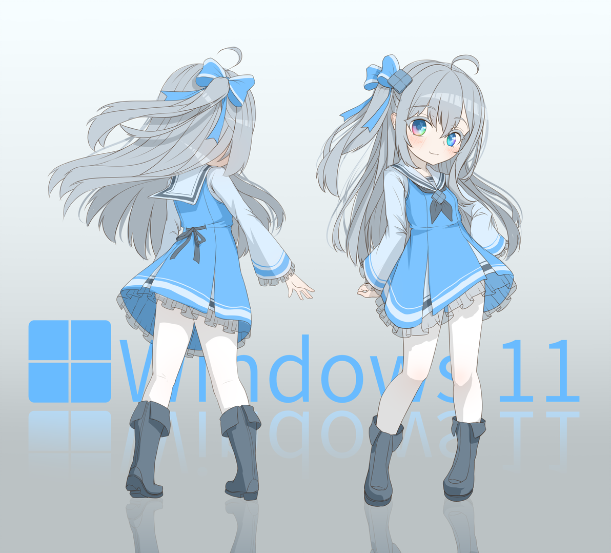 【MMD】一张图，让我连夜更新win11【win11娘化】 - 哔哩哔哩