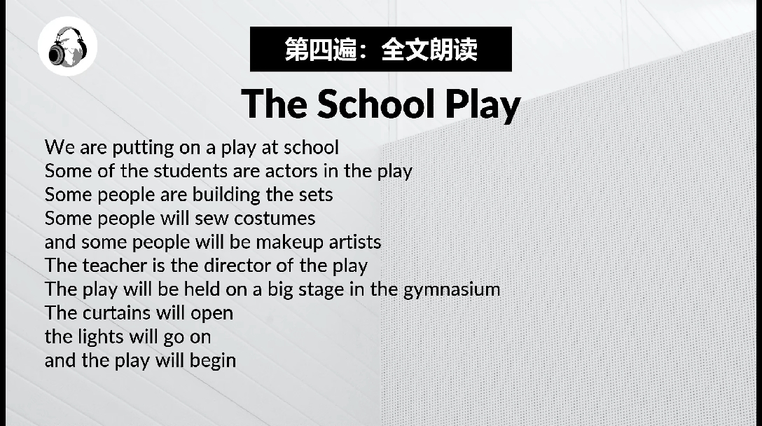 the school play | 从最简单的英语听力开始,高效听力训练,.