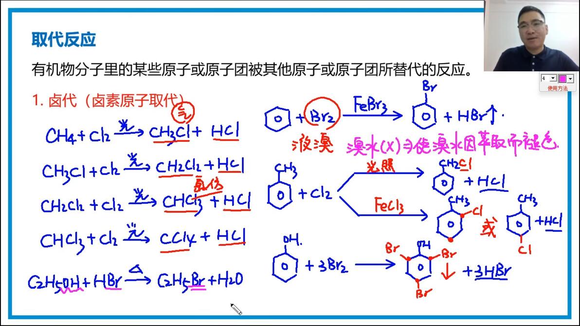 高中有机化学方程汇总【取代反应】篇 - 哔哩哔哩