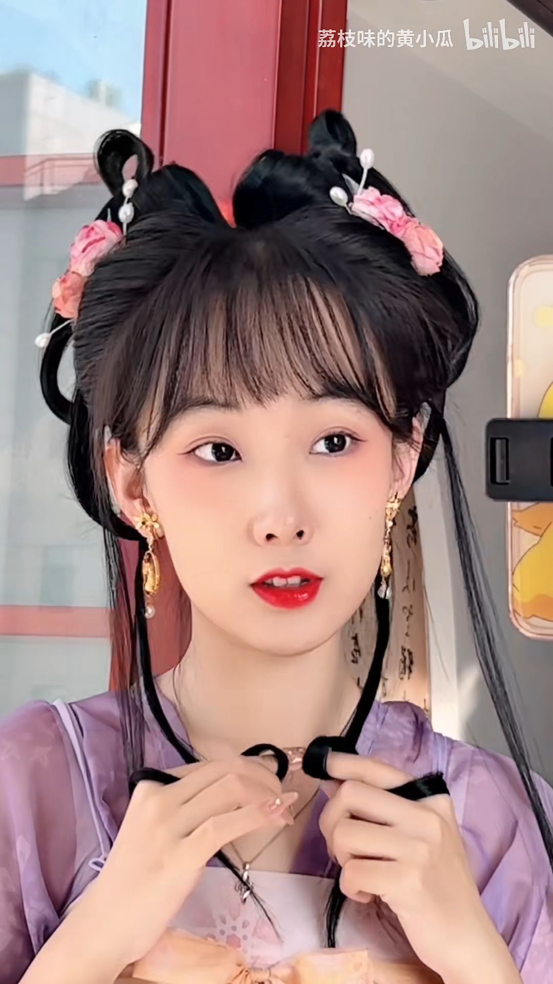 啾啾41566麻花辫扎成冲天辫垫上15cm的发包31566马尾编成麻花