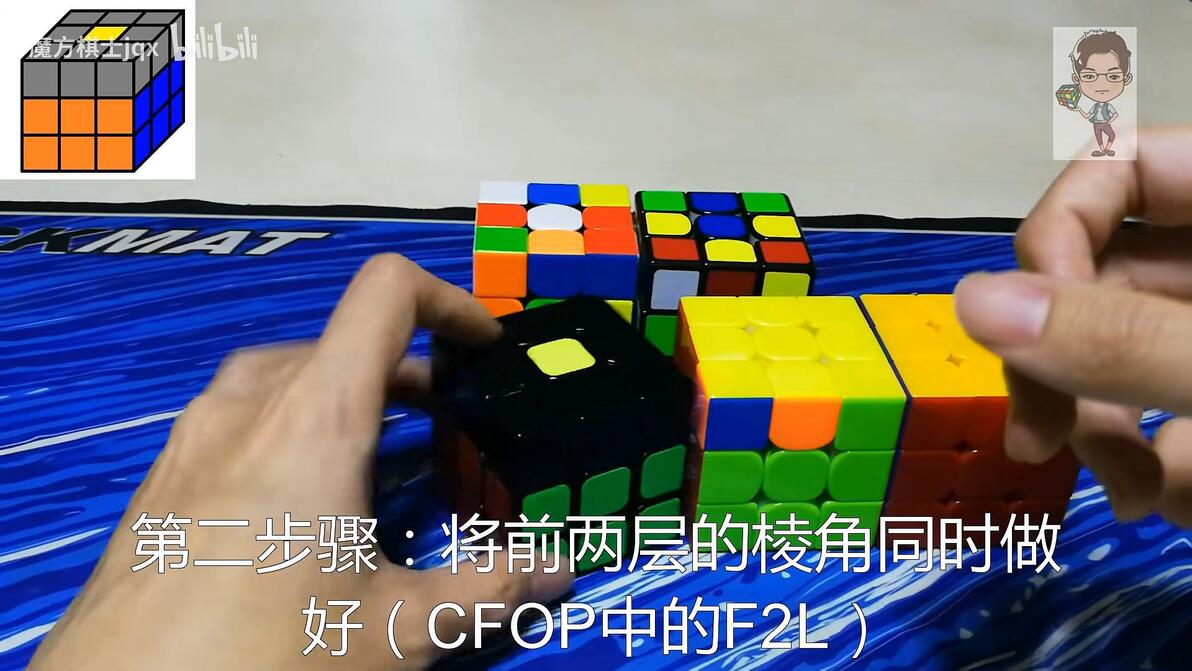 三阶魔方高级方法提速CFOP,全中文,非常适合初学者学习 - 哔哩哔哩